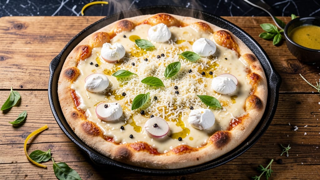 Alfredo Flatbread Pizza Recipe: Creamy Ricotta Base With Crispy Edges