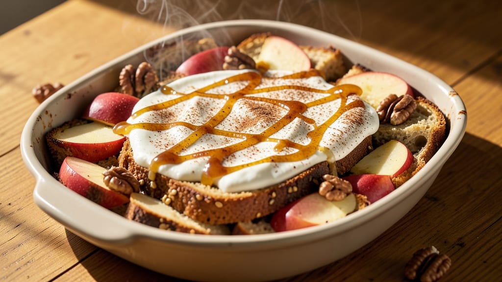 Apple Bread Pudding Recipe Healthy: Lightened-Up Apple Cinnamon Comfort