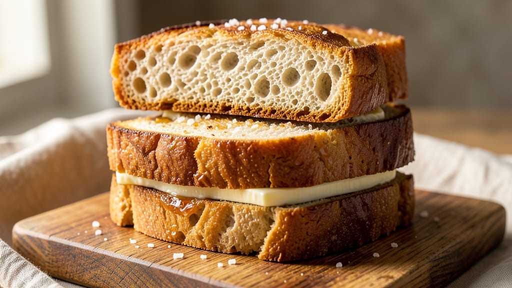 All Purpose Flour Sourdough Sandwich Bread Recipe: Foil-Sealed Crust With Airy, Buttery Softness Inside