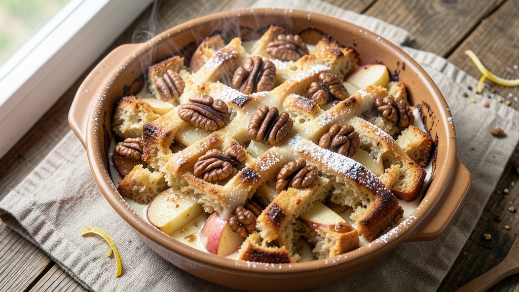 Apple Walnut Bread Pudding Recipe: Caramelized Fruit and Crunchy Nut Magic